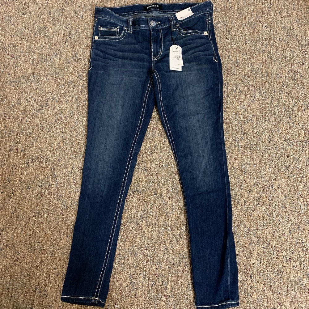 *EXPRESS* Dark blue stretchy skinny jeans
